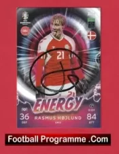 Denmark + Manchester United Rasmus Hojlund Autographed Signed Football Card