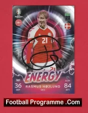 Denmark + Manchester United Rasmus Hojlund Autographed Signed Football Card