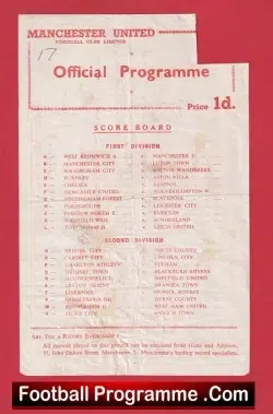  Manchester United v Blackpool 1957 - Reserves Man Utd Bobby Charlton Football Programme .COM Football Programmes Memorabilia