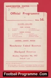 Manchester United v Blackpool 1957 – Reserves Man Utd Bobby Charlton