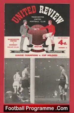  Manchester United v Blackpool 1957 - Munich Season 57/58 Football Programme .COM Football Programmes Memorabilia