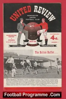  Manchester United v Burnley 1957 - Munich Season 57/58 Football Programme .COM Football Programmes Memorabilia