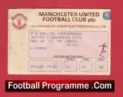 Manchester United v Leicester City 1994 – Match Ticket