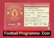 Manchester United v Derby County 1998 – Match Ticket