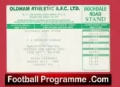 Oldham Athletic v Manchester United 1993 – Football Ticket