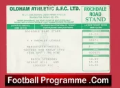 Oldham Athletic v Manchester United 1993 – Football Ticket