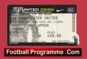Leeds United v Manchester United 2003 – Match Ticket