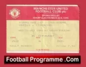 Manchester United v Liverpool 1990 – League Cup Match Ticket