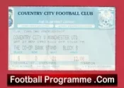 Coventry City v Manchester United 1993 – Match Ticket