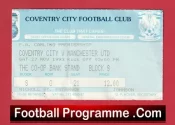 Coventry City v Manchester United 1993 – Match Ticket