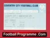 Coventry City v Manchester United 1993 – Match Ticket