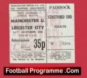 Manchester United v Leicester City 1971 – Man Utd Ticket