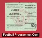 Manchester United v Liverpool 1976 – Man Utd Football Ticket