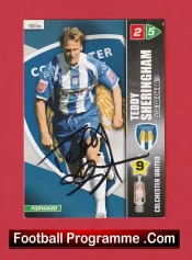 Colchester United Teddy Sheringham Autographed Signed Football Card