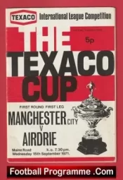 Manchester City v Airdrie 1971 – Texaco Cup Match 1970’s