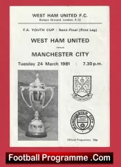 West Ham United v Manchester City 1981 – FA Youth Cup Match