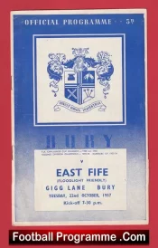 Bury v East Fife 1957 – Friendly Match Scottish Team Scotland