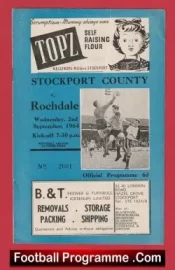 Stockport County v Rochdale 1964 – 60’s Programmes