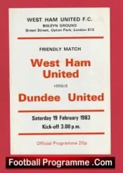 West Ham United v Dundee United 1983 – Friendly Match