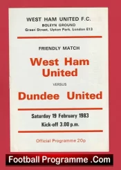 West Ham United v Dundee United 1983 – Friendly Match