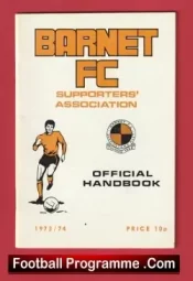 Barnet Football Club Official Handbook 1973 – 1974