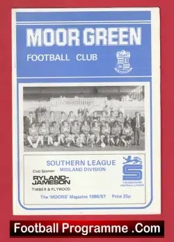  Moor Green v Atherstone Town 1956 - Birmingham League Football Programme .COM Football Programmes Memorabilia