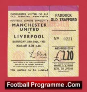 Manchester United v Liverpool 1983 – Football Ticket