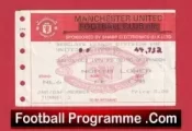 Manchester United v Liverpool 1991 – Match Ticket