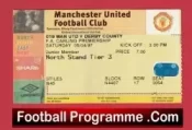 Manchester United v Derby County 1997 – Match Ticket