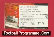 Manchester United v Bolton Wanderers 2004 – Football Ticket