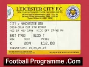 Leicester City v Manchester United 1996 – Football Ticket