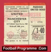 Manchester United v Manchester City 1980 – Football Ticket