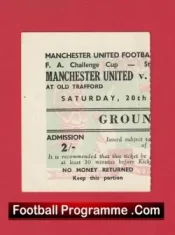 Manchester United v Burnley 1965 – Man Utd 1960s Tickets