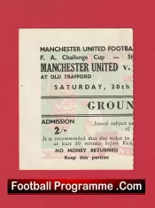 Manchester United v Burnley 1965 – Man Utd 1960s Tickets