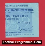 Preston North End v Manchester United 1972 – Match Ticket