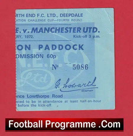 Preston North End v Manchester United 1972 - Match Ticket - Image 2