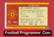 Manchester United v Newcastle United 2002 – Visiting Team Match Ticket