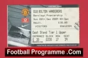 Manchester United v Bolton Wanderers 2004 – Match Ticket