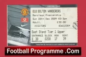 Manchester United v Bolton Wanderers 2004 – Match Ticket