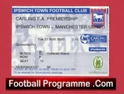 Ipswich Town v Manchester United 2000 – Football Ticket