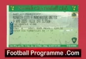 Norwich City v Manchester United 2005 – Football Ticket