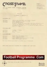 Aberdeen Football Club Itinerary Hamburg v Aberdeen 1981 Multi Signed + Ferguson
