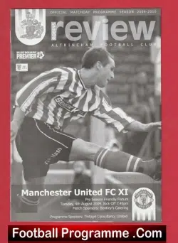 Altrincham v Manchester United 2009 - Pre Season Friendly Game - football programme