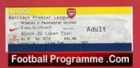 Arsenal v Manchester United 2012 – Match Ticket