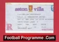 Aston Villa v Manchester United 1996 – Match Ticket Printers Error