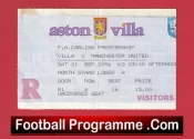 Aston Villa v Manchester United 1996 – Match Ticket Printers Error