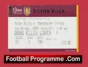Aston Villa v Manchester United 2004 – Football Ticket
