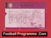 Aston Villa v Manchester United 2004 – FA Cup Match Ticket