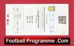 Aston Villa v Manchester United 2024 - Match Ticket - football memorabilia