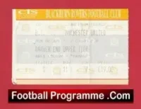 Blackburn Rovers v Manchester United 1998 – Football Ticket